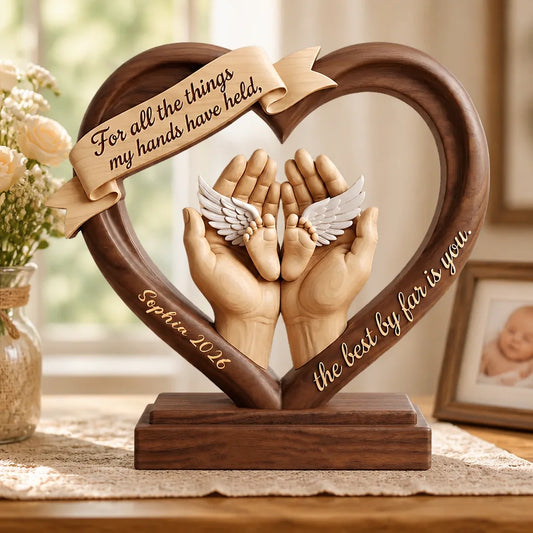 Custom Wooden Baby Memorial Plaque - Forever Held In Our Hearts