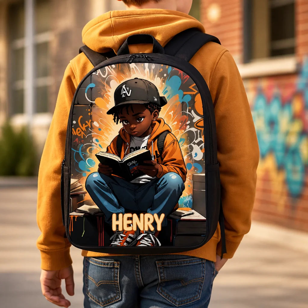 Custom Afro Art Backpack - Personalized Fashion Bag Gift - Bold, Beautiful & Unique