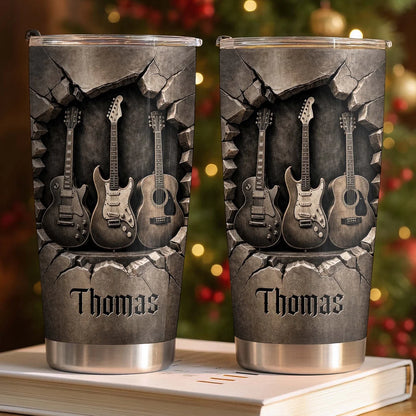 Custom Guitar Lover Tumbler - Personalized Gifts For Guitarists & Musicians - Music Is The Soul Of Life