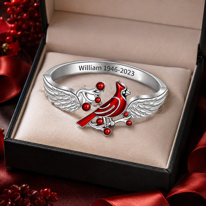 Custom Cardinal Memorial Ring - Personalized Remembrance Gifts For Loved Ones - Forever Close To My Heart