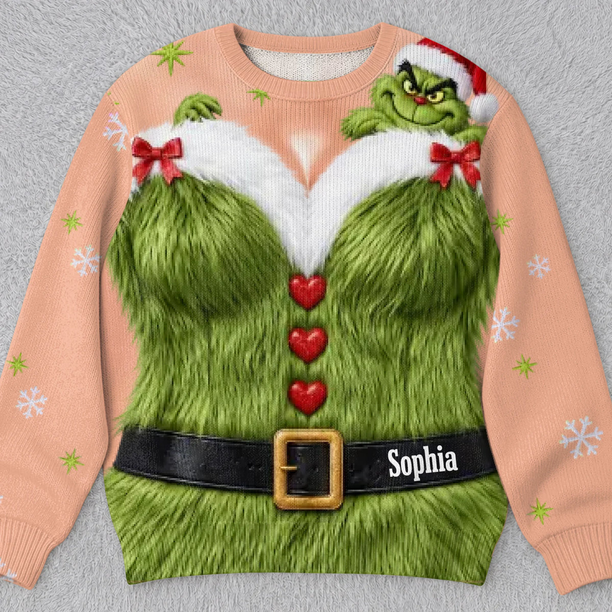 Custom Funny Christmas Sweatshirt - Personalized Gifts For Women - Naughty, Furry & Festive